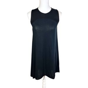 SKINGRAFT Black Scuba Neoprene Knit High Low Sleeveless A-Line Dress Size Small